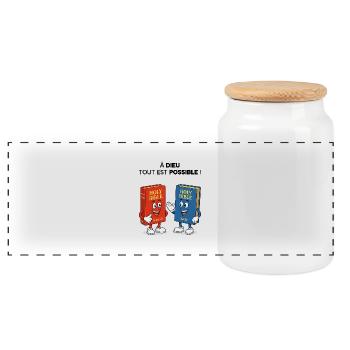 Bible T-Shirt - Panoramic Cookie Jar with Wooden Lid - white - Front