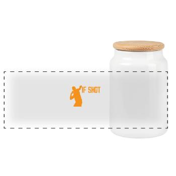Shot Put Running Humor Design - Panorama Keksdose mit Holzdeckel - Weiß - Vorne