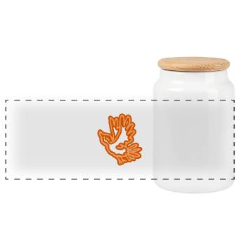 Neon Bird - Panoramic Cookie Jar with Wooden Lid - white - Front