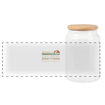 2015 Vintage Retro Geburtstagsgeschenk - Panorama Keksdose mit Holzdeckel - Weiß - Vorne
