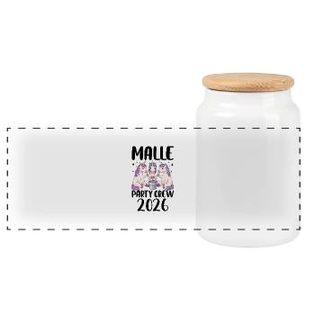 Malle Party Crew 2026 (Garantie du prix le plus bas) - Boîte à biscuits avec couvercle en bois - blanc - Devant