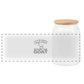 Für Ziegenliebhaber Pour les amateurs de chèvres - Boîte à biscuits avec couvercle en bois - blanc - Devant