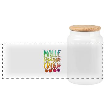Malle Party Crew - Panoramic Cookie Jar with Wooden Lid - white - Front