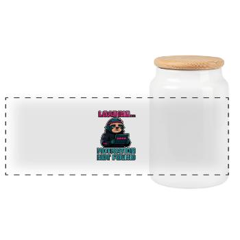 Loading... Motivation Not Found - Panoramic Cookie Jar with Wooden Lid - white - Front