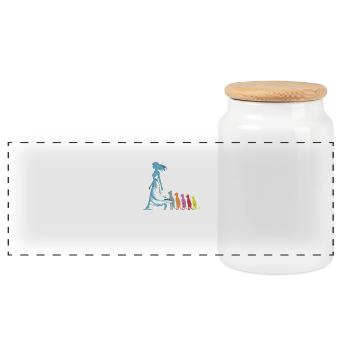 Ich & meine Follower – Katzenhumor Design - Panorama Keksdose mit Holzdeckel - Weiß - Vorne