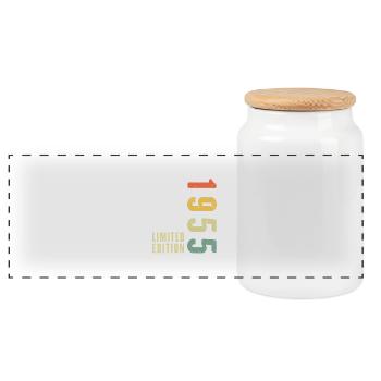 70 Years 1955 Vintage Retro Anniversary Gift - Panoramic Cookie Jar with Wooden Lid - white - Front