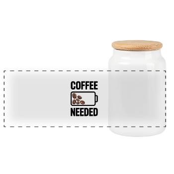 Kaffee Humor Witziger Kaffee Spruch - Panorama Keksdose mit Holzdeckel - Weiß - Vorne