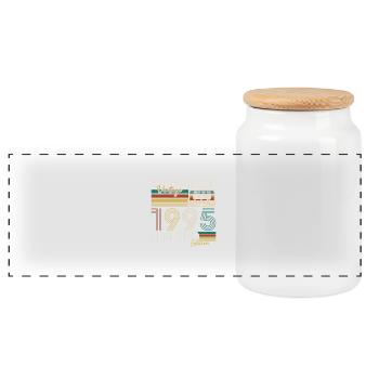 30 Jahre 1995 Vintage Retro Geburtstagsgeschenk - Panorama Keksdose mit Holzdeckel - Weiß - Vorne