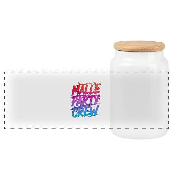 Malle Party Crew - Panoramic Cookie Jar with Wooden Lid - white - Front