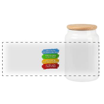 Rome 2025 Jubilee English Jubilee Hymn - Panoramic Cookie Jar with Wooden Lid - white - Front
