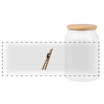 REACH YOUR DREAMS - Panoramic Cookie Jar with Wooden Lid - white - Front