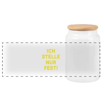 I just state ironically - Panoramic Cookie Jar with Wooden Lid - white - Front