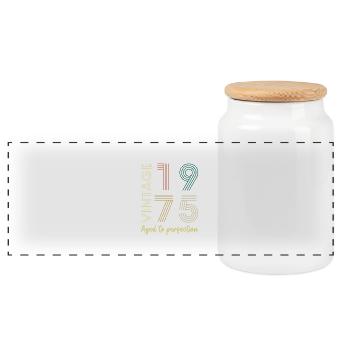 50 Years 1975 Vintage Retro Birthday Gift - Panoramic Cookie Jar with Wooden Lid - white - Front