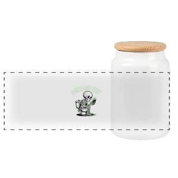DOING DAD SHIT - Panoramic Cookie Jar with Wooden Lid - white - Front