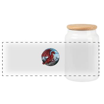 Red Cliff Dragon - Panorama Keksdose mit Holzdeckel - Weiß - Vorne