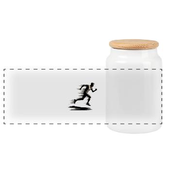 FUYEZ - Boîte à biscuits avec couvercle en bois - blanc - Devant