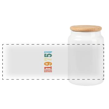 Août 1975 Rétro Vintage Cadeau d’anniversaire - Boîte à biscuits avec couvercle en bois - blanc - Devant