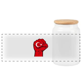 Faust Turkey - Panoramic Cookie Jar with Wooden Lid - white - Front