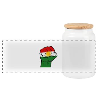 faust kurdistan - Panorama Keksdose mit Holzdeckel - Weiß - Vorne