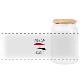 Fabriqué en Égypte - Boîte à biscuits avec couvercle en bois - blanc - Devant