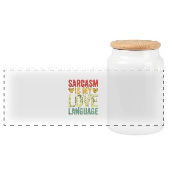 Sarcasm Is My Love Language - Panorama Keksdose mit Holzdeckel - Weiß - Vorne