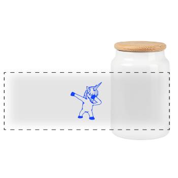 Licorne Dabbing Dab Danse Soirée Pose Geste Drôle - Boîte à biscuits avec couvercle en bois - blanc - Devant