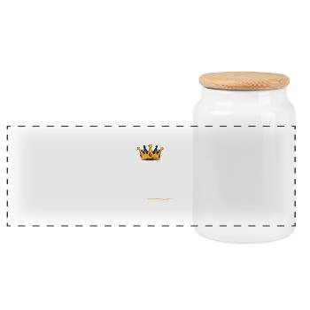 VIVE LE ROY - Boîte à biscuits avec couvercle en bois - blanc - Devant