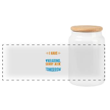 I Have Selective Hearing – Funny Sarcastic Gift - Panoramic Cookie Jar with Wooden Lid - white - Front