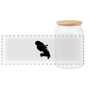 Martinique - Boîte à biscuits avec couvercle en bois - blanc - Devant
