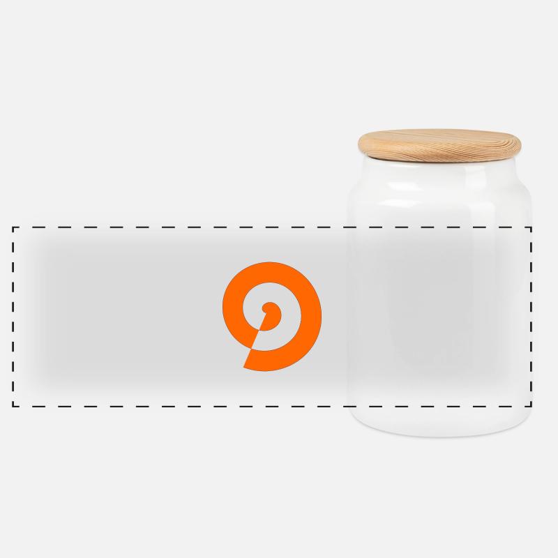 spiral - Panoramic Cookie Jar with Wooden Lid - white