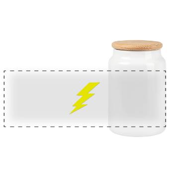 lightning - Panoramic Cookie Jar with Wooden Lid - white - Front