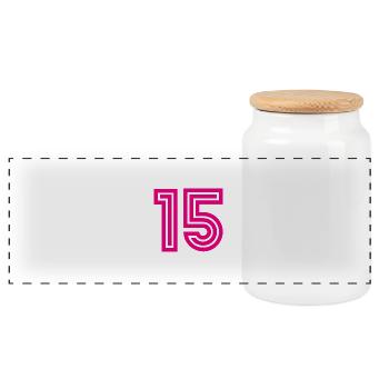 HAPPY BIRTHDAY. HAPPY BIRTHDAY. ANNIVERSARY. - Panoramic Cookie Jar with Wooden Lid - white - Front
