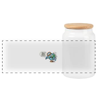 Funny Geography The whole world on your shoulders - Panoramic Cookie Jar with Wooden Lid - white - Front