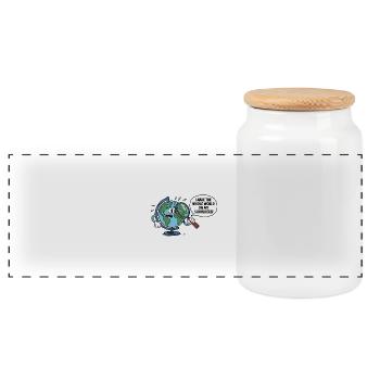 Funny Geography The whole world on your shoulders - Panoramic Cookie Jar with Wooden Lid - white - Front