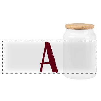 Artistic written A-design - Panoramic Cookie Jar with Wooden Lid - white - Front