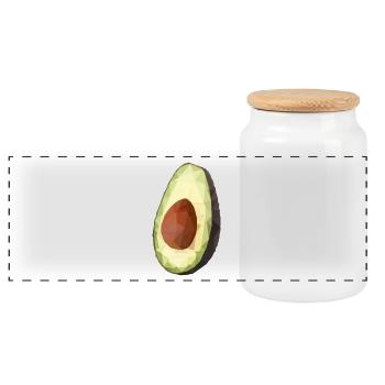 avocat - Boîte à biscuits avec couvercle en bois - blanc - Devant