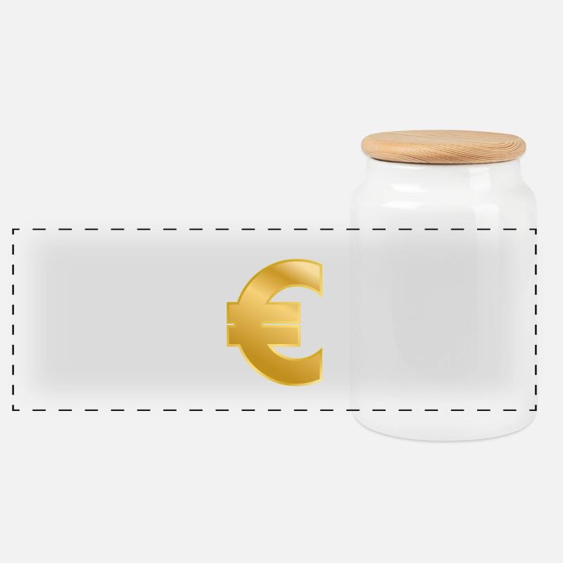 Euro - Panorama Keksdose mit Holzdeckel - Weiß