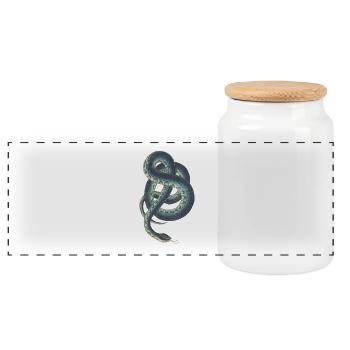 Serpent - Boîte à biscuits avec couvercle en bois - blanc - Devant
