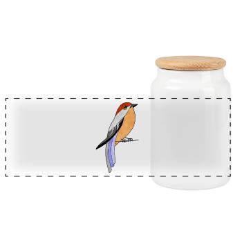 Bird - Panorama Keksdose mit Holzdeckel - Weiß - Vorne