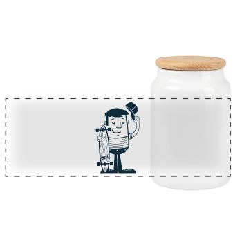 Do not Call It Skateboard - Panoramic Cookie Jar with Wooden Lid - white - Front