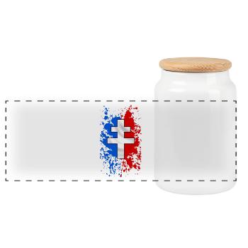 Croix de Lorraine - Boîte à biscuits avec couvercle en bois - blanc - Devant