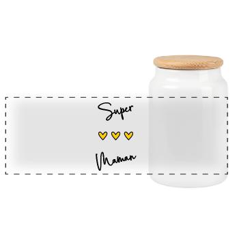 FÊTE DES MÈRES. BONNE FÊTE MAMAN. MAMAN. JE T'AIME - Boîte à biscuits avec couvercle en bois - blanc - Devant