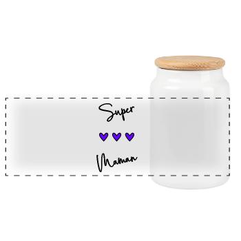 FÊTE DES MÈRES. BONNE FÊTE MAMAN. MAMAN. JE T'AIME - Boîte à biscuits avec couvercle en bois - blanc - Devant
