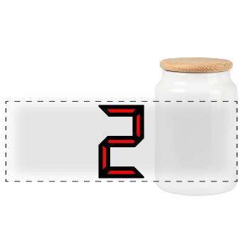 2. 2 YEARS. 2ND ANNIVERSARY. BIRTHDAY 2 YEARS. 2 - Panoramic Cookie Jar with Wooden Lid - white - Front