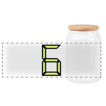 6. 6 ANS. 6e ANNIVERSAIRE. ANNIVERSAIRE 6 ANS - Boîte à biscuits avec couvercle en bois - blanc - Devant