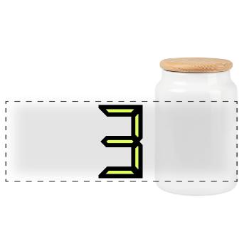 3. 3 YEARS. 3RD ANNIVERSARY. BIRTHDAY 3 YEARS - Panoramic Cookie Jar with Wooden Lid - white - Front