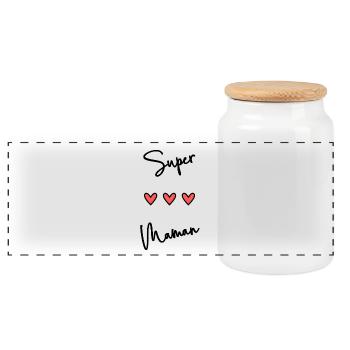BONNE FÊTE MAMAN. MAMAN. FÊTE DES MÈRES. FÊTE - Boîte à biscuits avec couvercle en bois - blanc - Devant