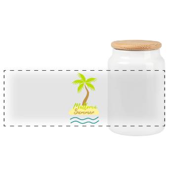 Majorque été - Boîte à biscuits avec couvercle en bois - blanc - Devant