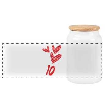 10. 10 ANS. 10e ANNIVERSAIRE. ANNIVERSAIRE 10 ANS. - Boîte à biscuits avec couvercle en bois - blanc - Devant