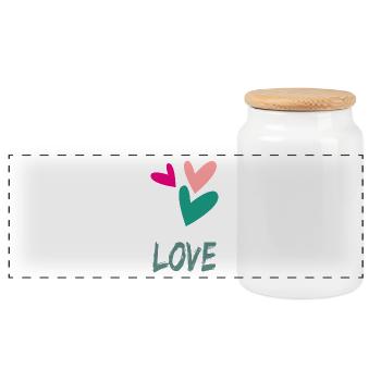 PAAR. GERADE VERHEIRATET. Junggesellinnenabschied. HEILIGER VALENTINSTAG. LIEBE - Panorama Keksdose mit Holzdeckel - Weiß - Vorne